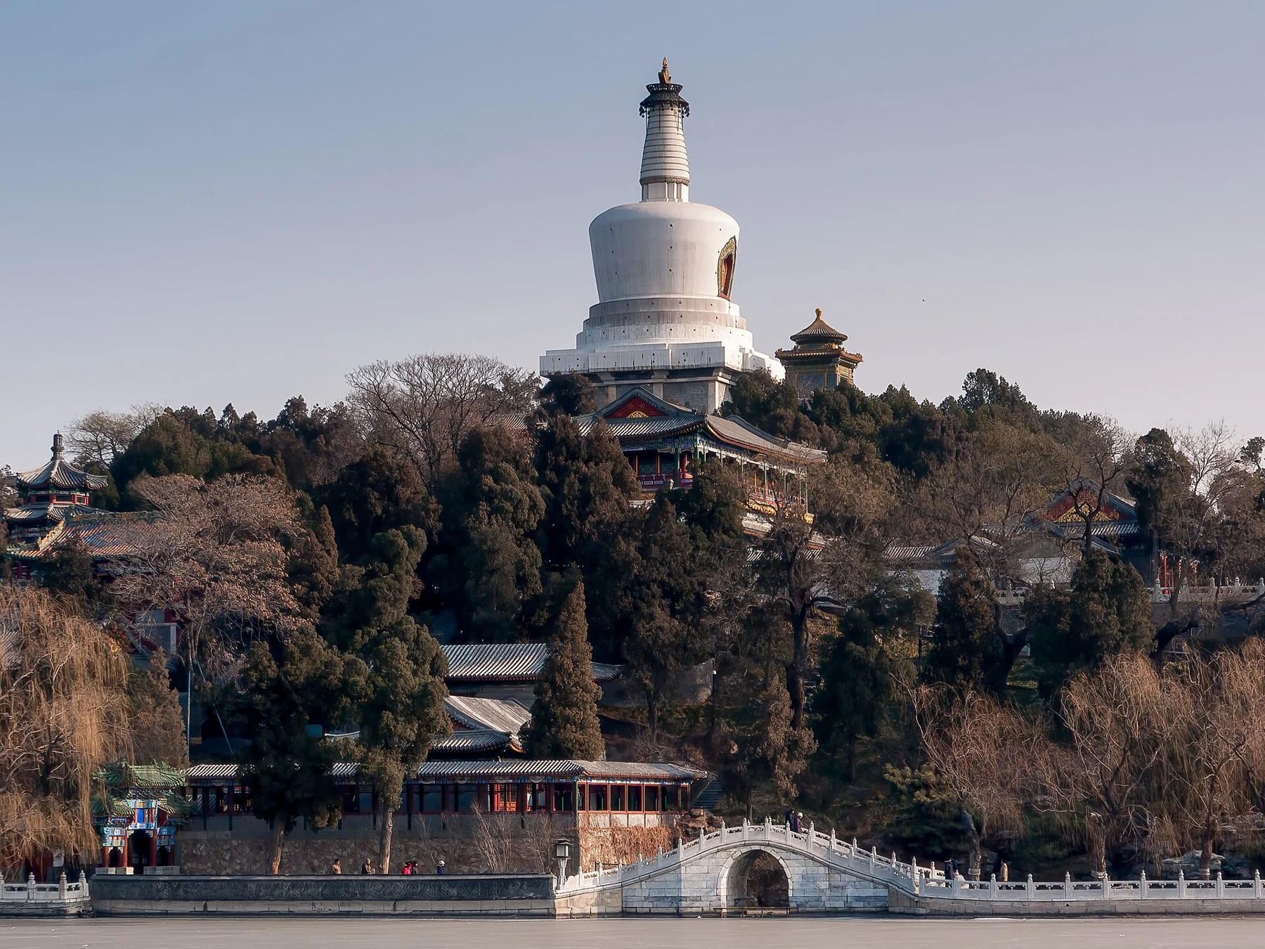 The white Tibetan-style stupa on Qionghua Island at Beihai Park.