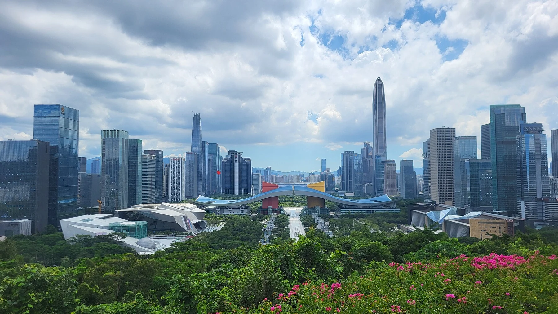 Civic Center and Futian skyline from Lianhuashan Park, photographed in September 2025