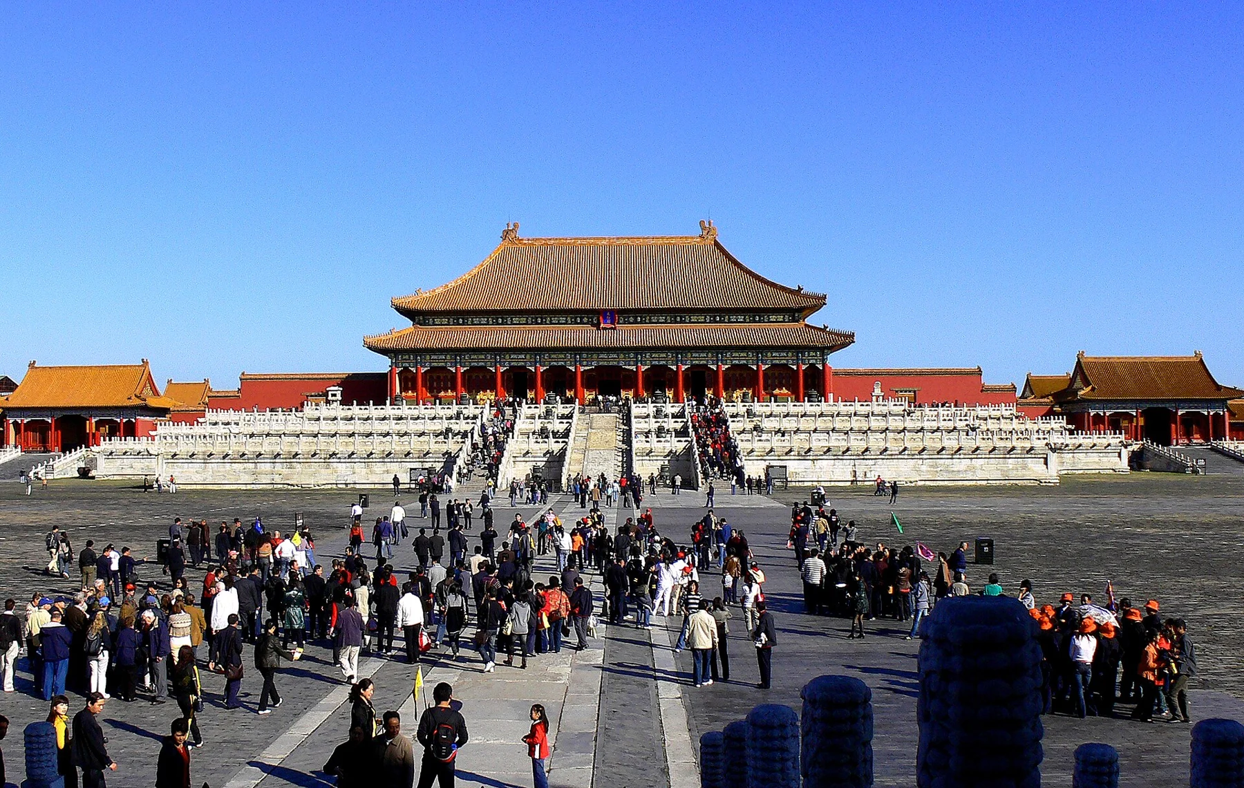 The Hall of Supreme Harmony above a broad marble terrace.