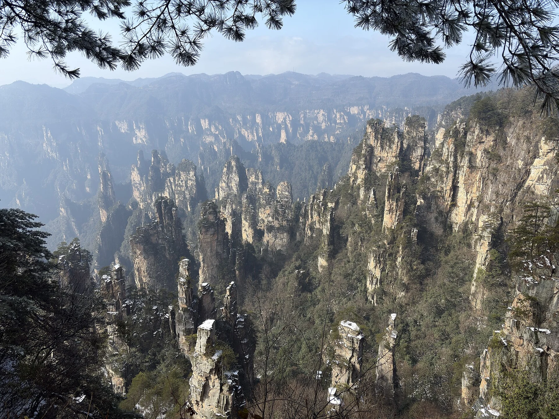 Tianzi Mountain sandstone pillars destination photograph